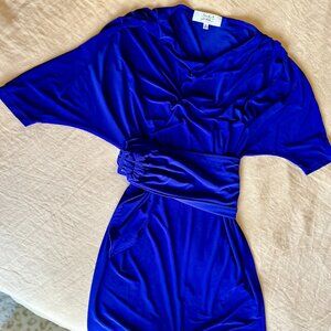 Badgley Mischka Mark + James Violet Belted Party Dress, size Med